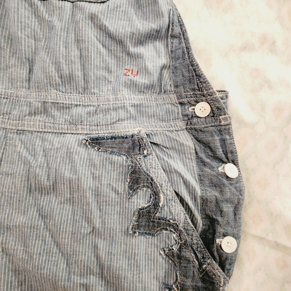 Zadig & Voltaire Striped Langer Soft Denim Overalls Size Small Blue - Picture 4 of 15